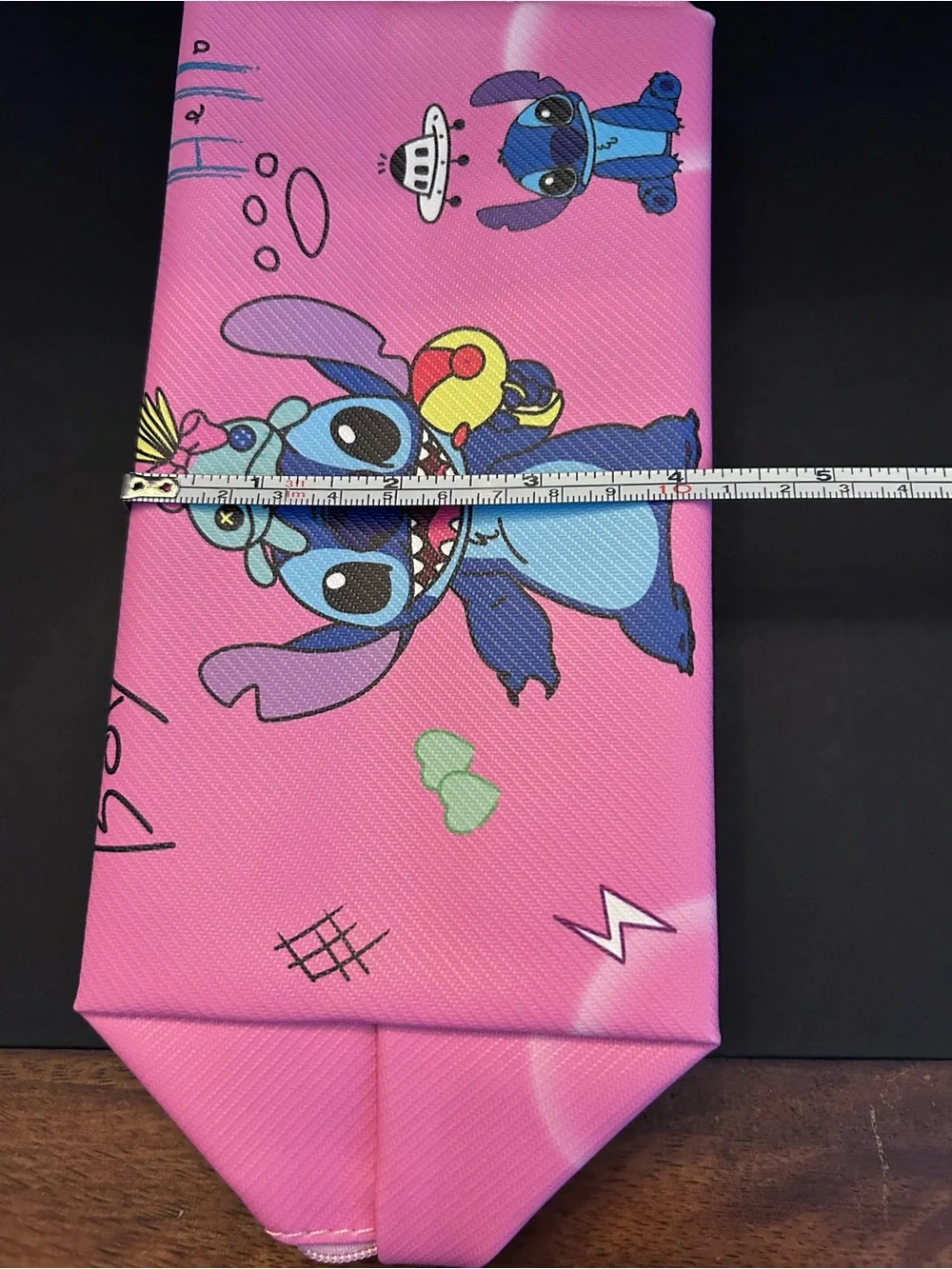 Stitch Blue Pink & White Design Zipper School Supplies or Cosmetic Pouch Zip Bag